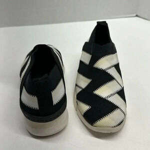 Stella McCartney Platform Sneakers Shoes Slip On Stretch Black White Size 36 / 6